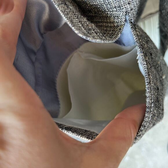 VTG Cricketeer Sport Coat Gray Woven Textured Blazer Silk Blend USA 44R ACTWU - Picture 13 of 16